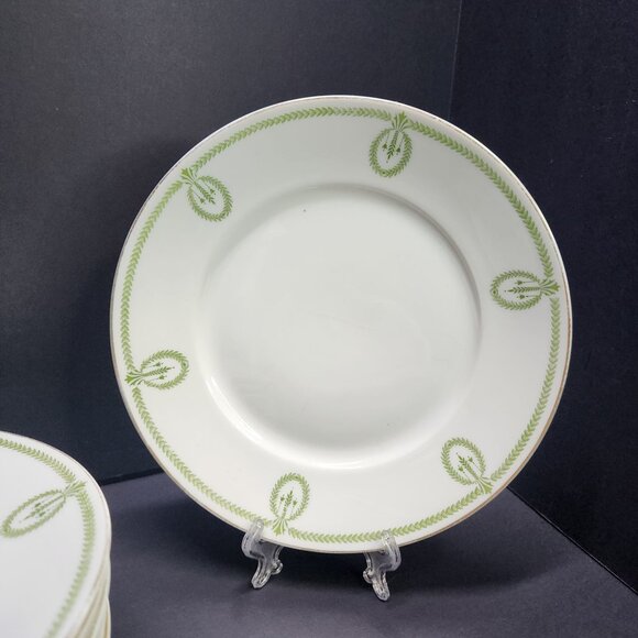 Vtg Rosenthal Selb Bavaria Donatello Salad Plates Green Laurel Design 7.5" Set 9 - Picture 3 of 6
